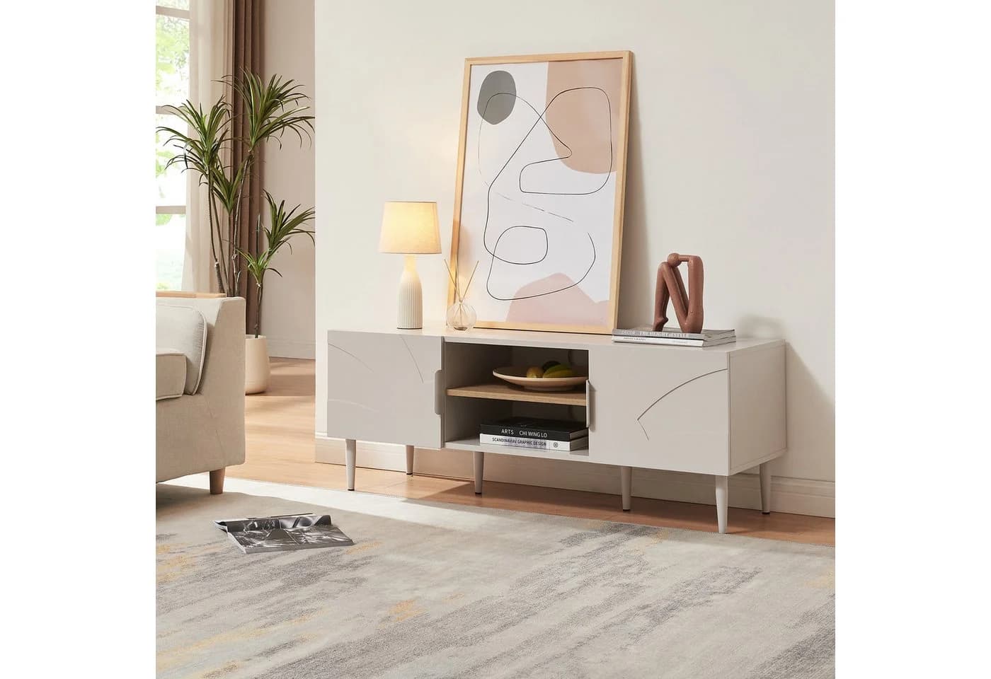 en.casa TV-Schrank Starvili Beige - Bild 2