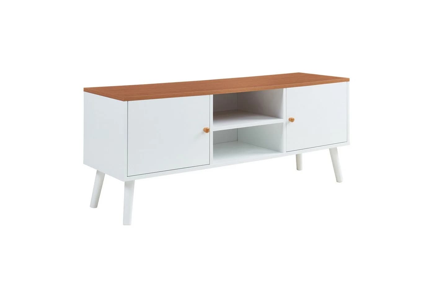 en.casa TV-Schrank »Reyljand« Weiß/Teak - Bild 3