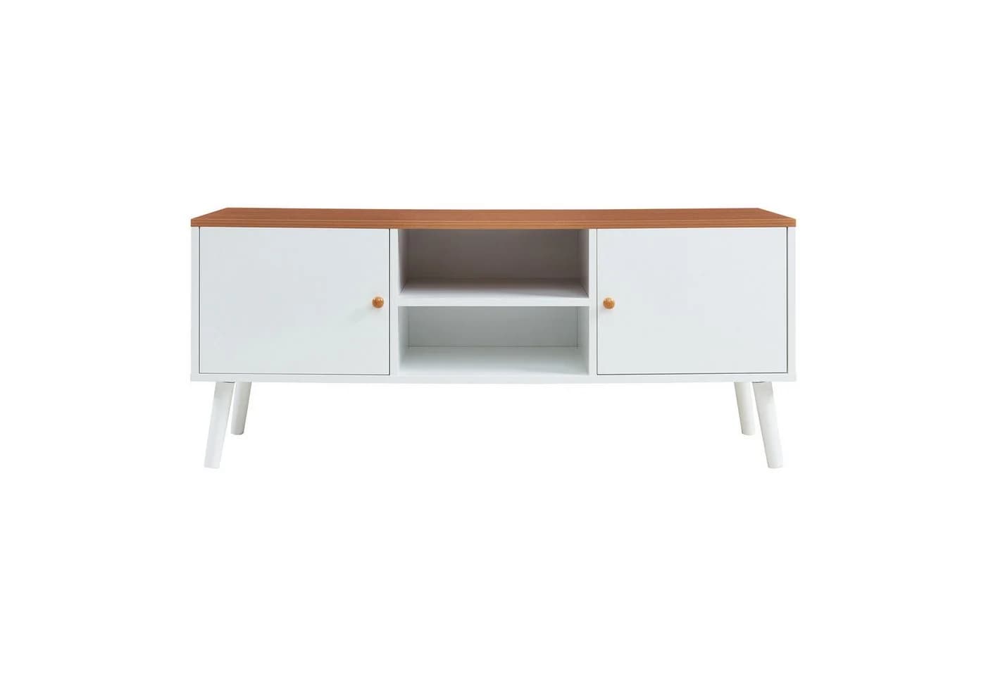 en.casa TV-Schrank »Reyljand« Weiß/Teak - Bild 5