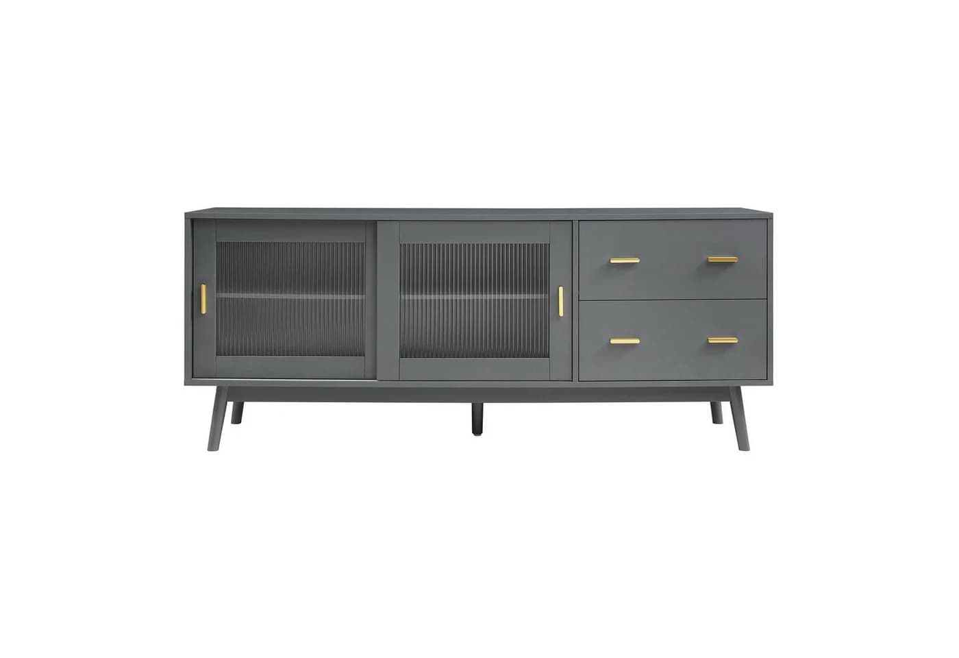 en.casa TV-Schrank Susa Grau mit Glasfront - Bild 5