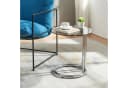 en.casa Beistelltisch Ylivieska Chrom Grauglas Glasplatte Modern Bild 1