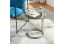 en.casa Beistelltisch Ylivieska Chrom Grauglas Glasplatte Modern Bild 2
