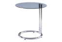 en.casa Beistelltisch Ylivieska Chrom Grauglas Glasplatte Modern Bild 3