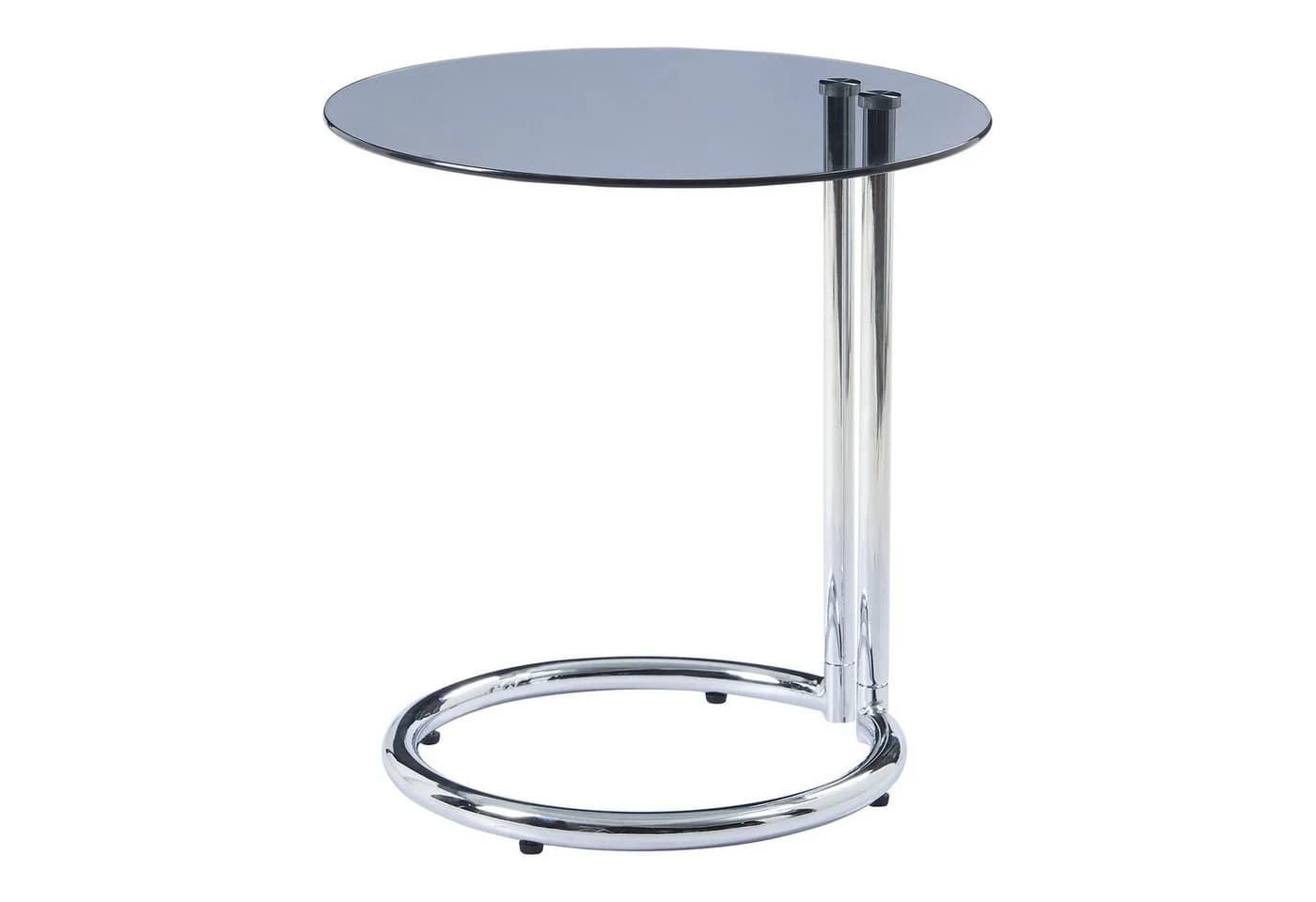 en.casa Beistelltisch Ylivieska Chrom Grauglas Glasplatte Modern - Bild 3