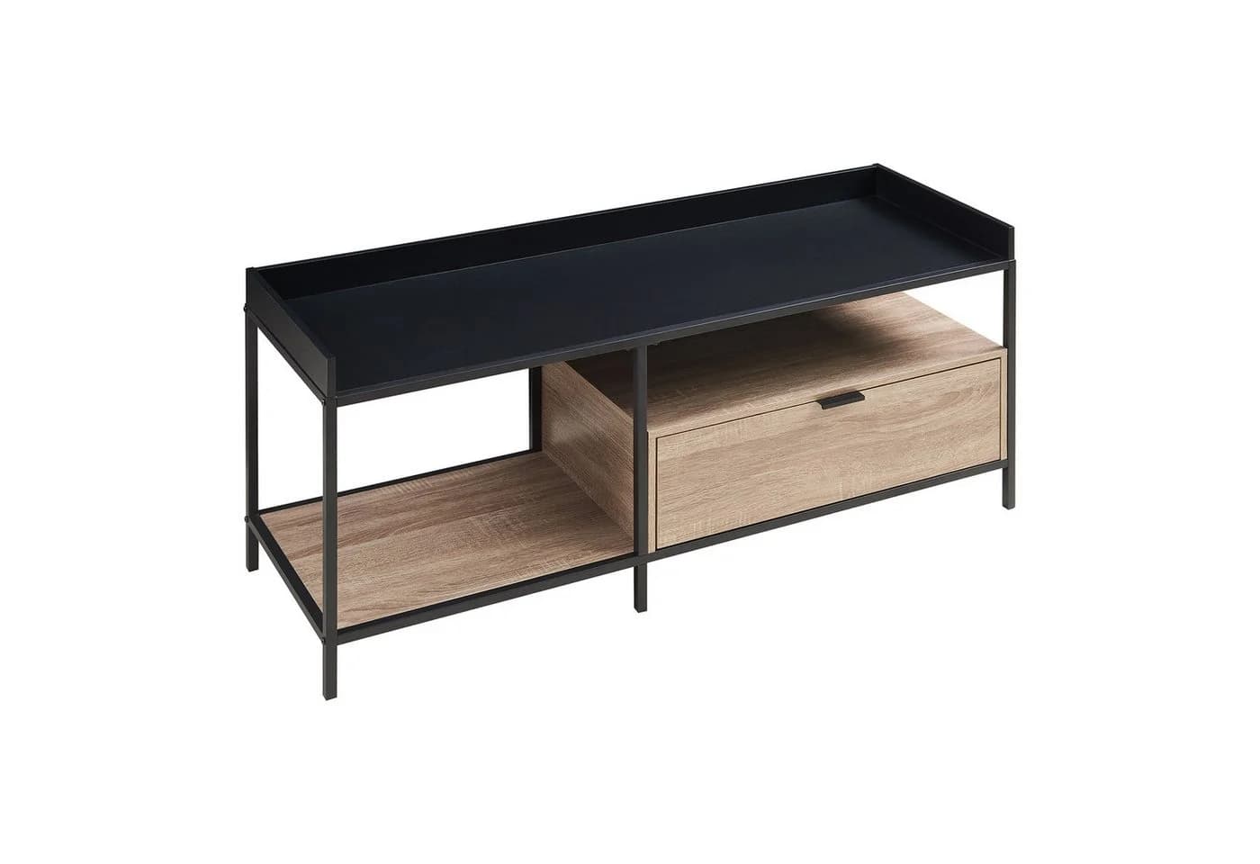 en.casa TV-Schrank Belana 120x40x54 cm mit Schublade Metallgestell Schwarz - Bild 5