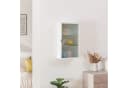 en.casa Hängeschrank Zundert 60 x 35 x 15 cm mit geriffelter Glastür Stahl Weiß Bild 1