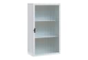 en.casa Hängeschrank Zundert 60 x 35 x 15 cm mit geriffelter Glastür Stahl Weiß Bild 2