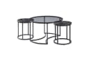 en.casa Couchtisch-Set 3-tlg. Kokkola Rauchglas/Marmoroptik Schwarz Bild 4