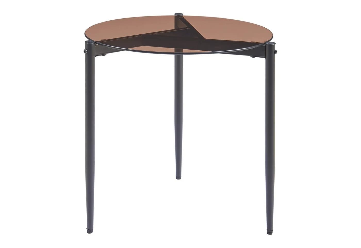 en.casa Beistelltisch Ulökantaa rund Ø50 x 50 cm Metallgestell Rauchglas braun - Bild 2