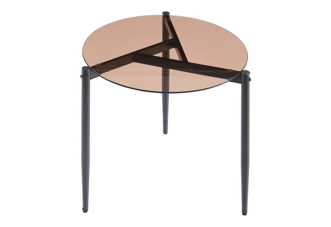 en.casa Beistelltisch Ulökantaa rund Ø50 x 50 cm Metallgestell Rauchglas braun - Bild 4
