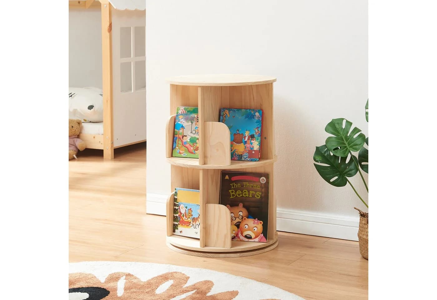 en.casa Kinderregal drehbar Kiefernholz Natur - Bild 2