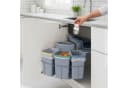 en.casa Einbaumülleimer »Kollby« schwenkbar mit Deckel Grau 3 x 6L+1 x 12L Bild 1