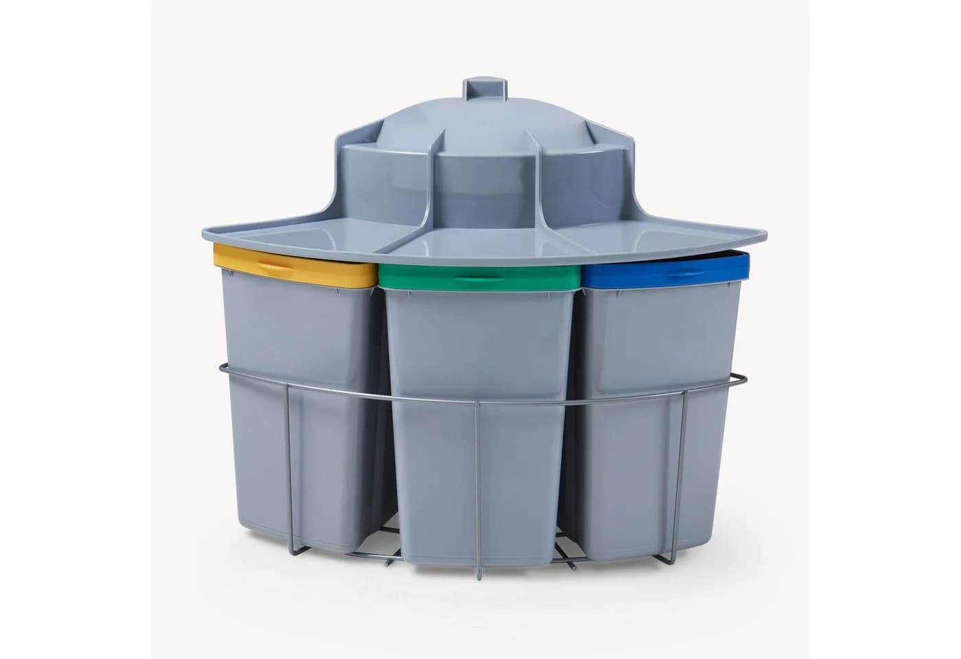 en.casa Einbaumülleimer »Kollby« schwenkbar mit Deckel Grau 3 x 6L+1 x 12L - Bild 5