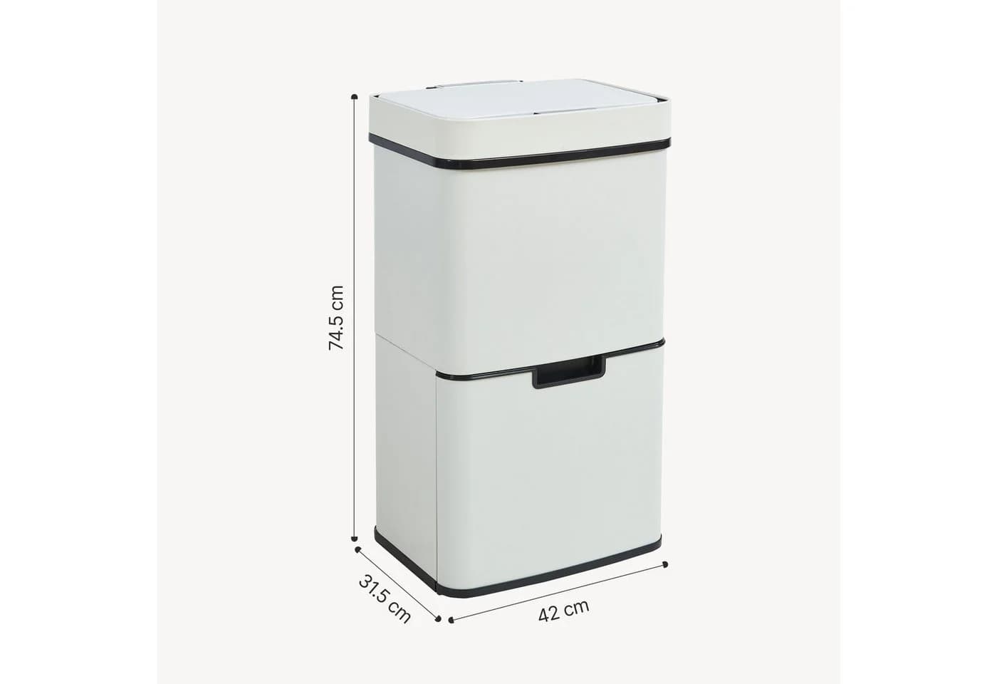 en.casa Mülleimer »Venna« Edelstahl Beige Sensorautomatik 62 L - Bild 4
