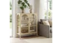 en.casa Standvitrine Klippestad mit 2 Türen Stahl Beige Bild 2