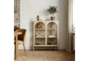 en.casa Standvitrine Klippestad mit 2 Türen Stahl Beige Bild 4