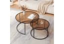 en.casa Couchtisch Kokkola 2-tlg. Set Rauchglas Braun Bild 1