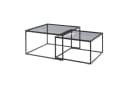 en.casa Satztisch 2-St. Metallgestell quadratisch Rauchglas, grau Bild 3