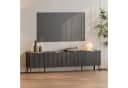 en.casa TV-Schrank Nand Schwarz mit 4 Türen geriffelt Bild 2