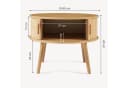 en.casa Nachttisch Nordkapp mit 2 Schiebetüren MDF Bambus Natur Bild 5
