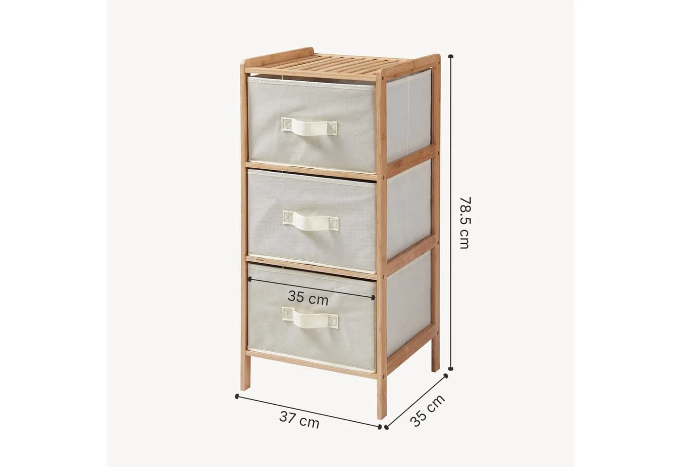 en.casa Kommode »Maldon« Bambusgestell Stoffschubladen - Bild 5