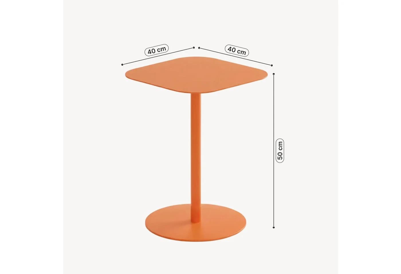 en.casa Beistelltisch »Nastätten« Balkontisch Metall Orange - Bild 5