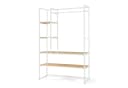 en.casa Garderobenständer Horgau 1 Stange 5 offene Fächer 180x120x40cm Weiß/Eiche Bild 3