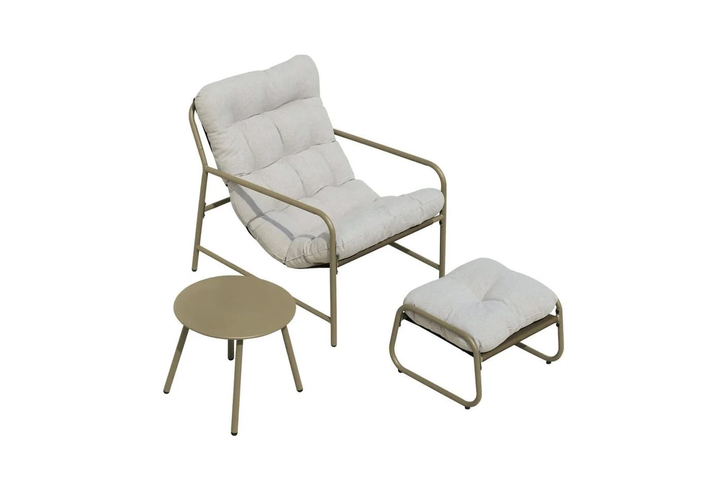 en.casa Gartenlounge-Set 3-tlg. Beige/Grau - Bild 4