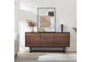 en.casa Sideboard Boxholm mit 3 Türen Schwarz/Walnussoptik Bild 1