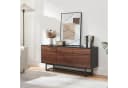 en.casa Sideboard Boxholm mit 3 Türen Schwarz/Walnussoptik Bild 2