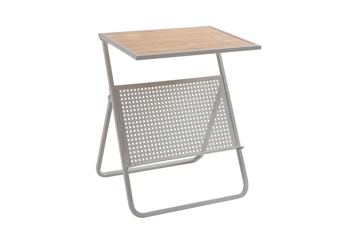 en.casa Beistelltisch Jäller Beige Eicheoptik mit Zeitungsablage - Bild 3