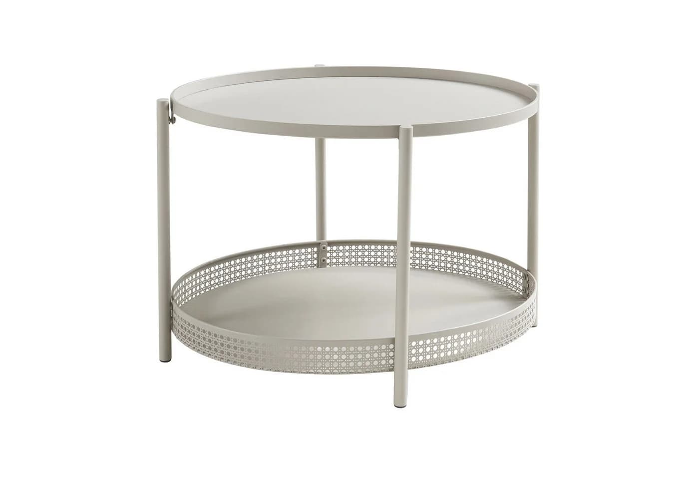 en.casa Couchtisch Jäller Rattan-Optik Metall Oval Taupe - Bild 3