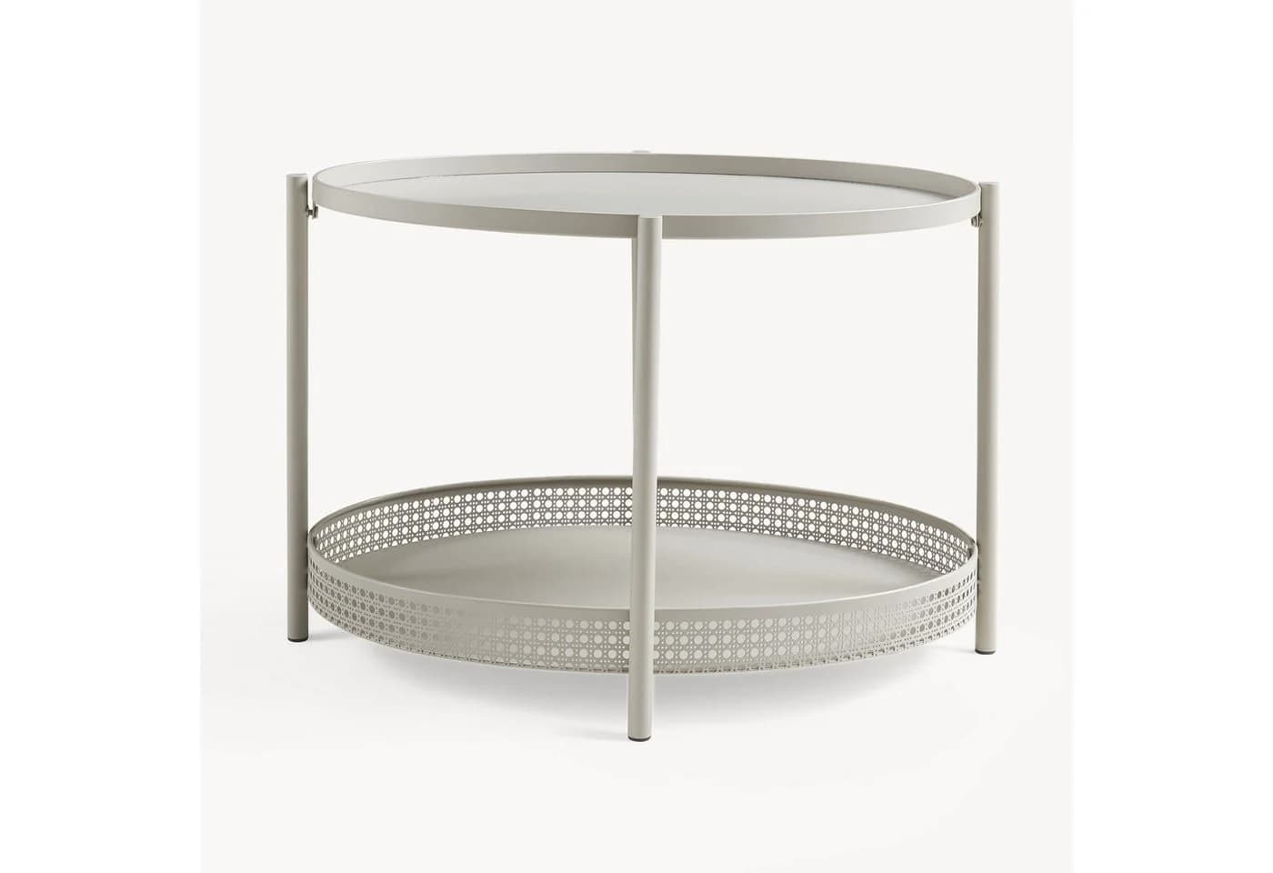 en.casa Couchtisch Jäller Rattan-Optik Metall Oval Taupe - Bild 5
