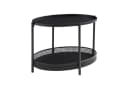 en.casa Couchtisch Jäller Oval Metall Schwarz Rattan-Optik Bild 3
