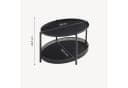 en.casa Couchtisch Jäller Oval Metall Schwarz Rattan-Optik Bild 4