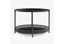 en.casa Couchtisch Jäller Oval Metall Schwarz Rattan-Optik Bild 5
