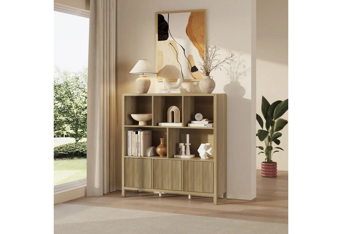 en.casa Highboard Eicheoptik 102x98x30 cm - Bild 2
