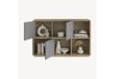 en.casa Sideboard Trömi mit 3 Türen Eicheoptik Grau Push-to-Open Bild 5
