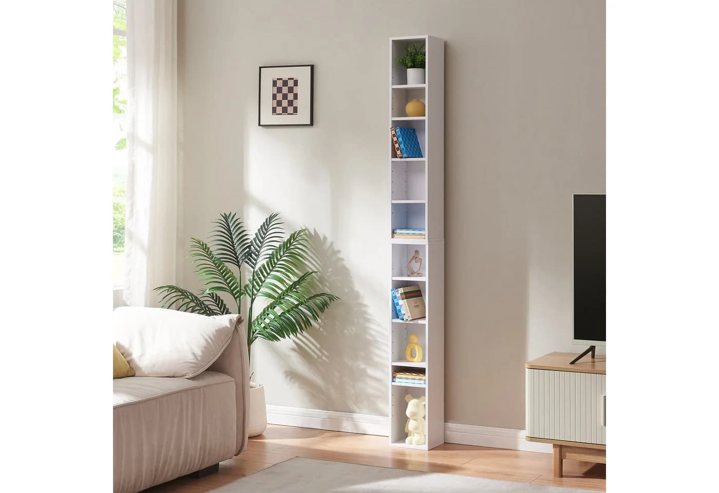 en.casa CD-Regal »Tynset« Weiß 10 Fächer - Bild 2