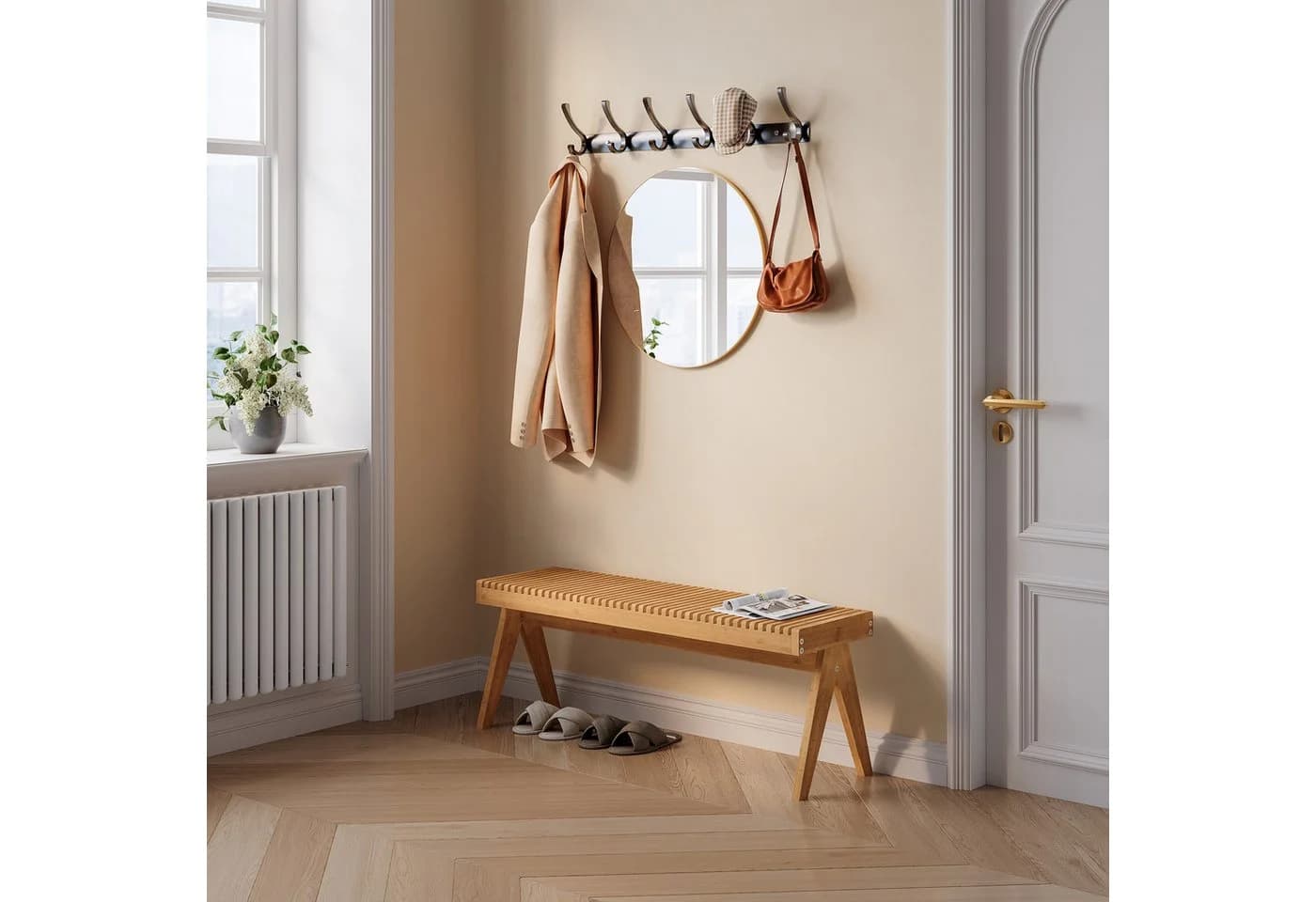 en.casa Sitzbank Lasdarvoo Bambus Natur Modern - Bild 2