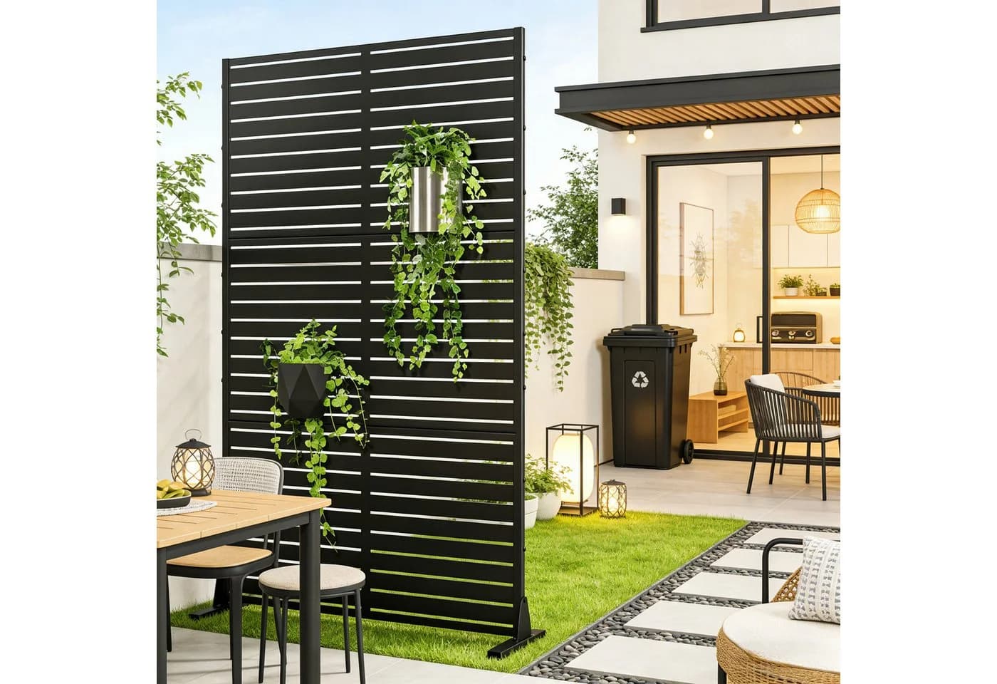 casa.pro Raumteiler »Nodepp« Trennwand Verzinkter Stahl 180 x 90 cm Schwarz - Bild 2