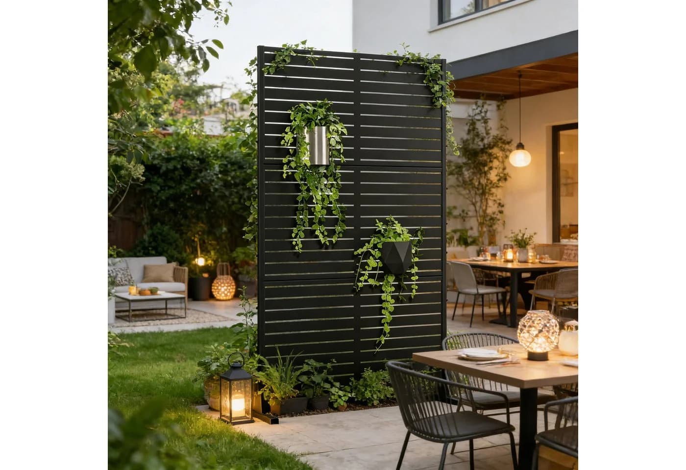 casa.pro Raumteiler »Nodepp« Trennwand Verzinkter Stahl 180 x 90 cm Schwarz - Bild 3