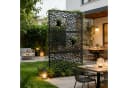 casa.pro Paravent Outdoor Schwarz Verzinkter Stahl Bild 1