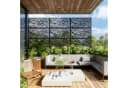 casa.pro Paravent Outdoor Schwarz Verzinkter Stahl Bild 3