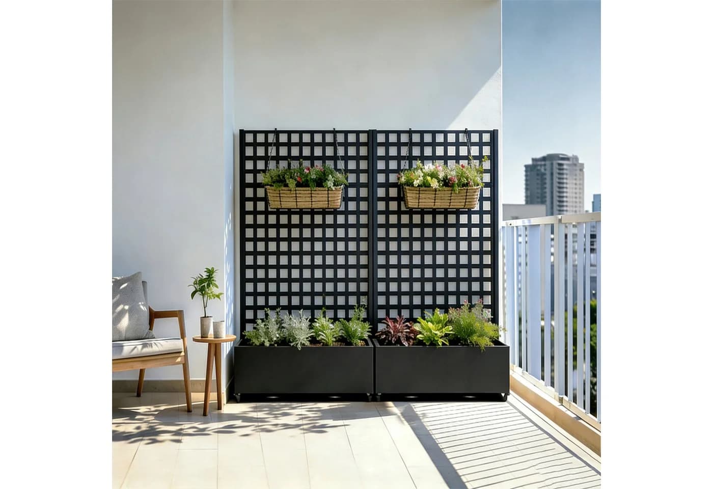 casa.pro Blumenkasten Trennwand Toma Rankhilfe Stahl