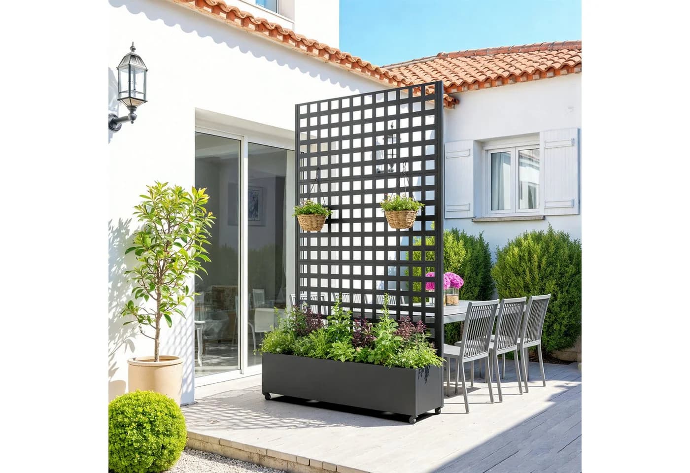 casa.pro Blumenkasten Trennwand Toma Rankhilfe Stahl - Bild 2