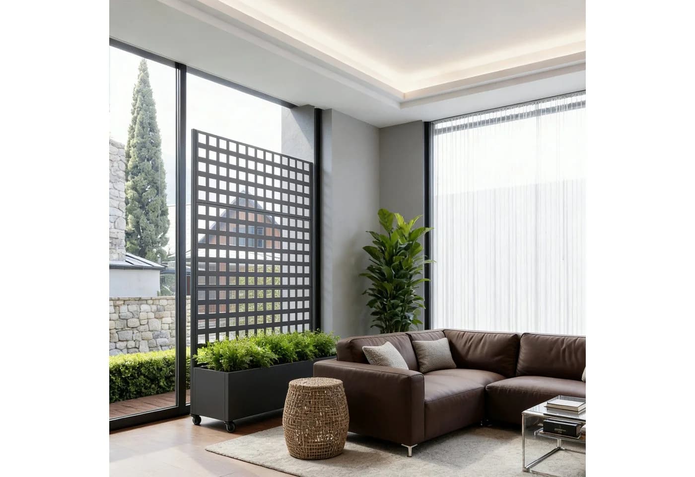 casa.pro Blumenkasten Trennwand Toma Rankhilfe Stahl - Bild 3