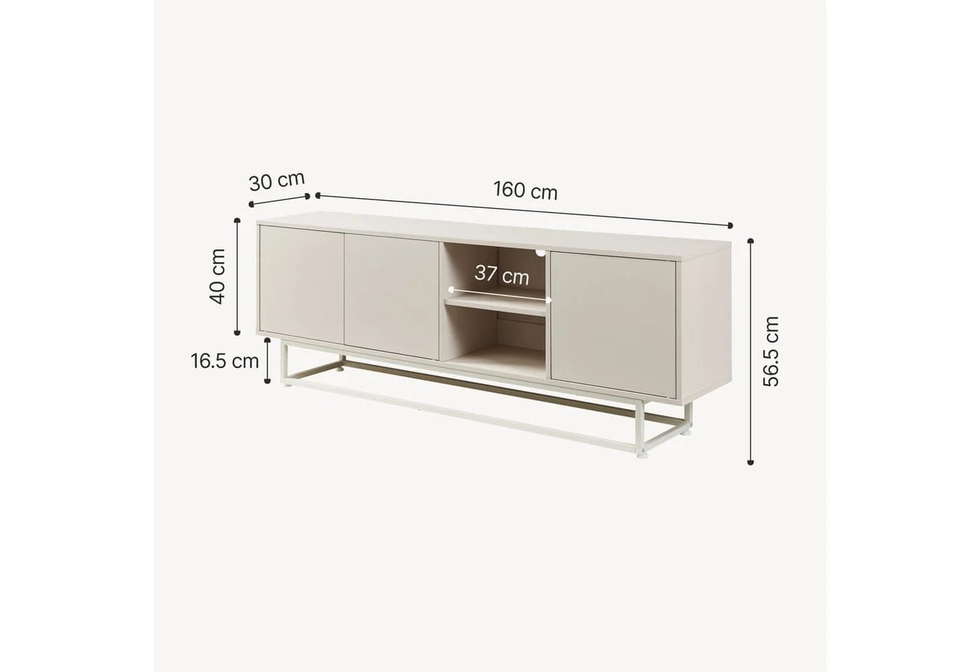 en.casa Sideboard Boxholm Sandfarben - Bild 5