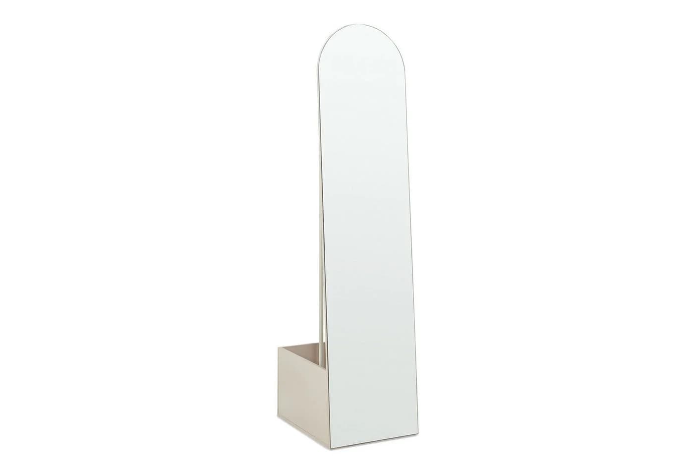 en.casa Garderobenspiegel Kuonta mit Staufach und Kleiderstange Beige - Bild 5