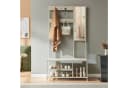en.casa Garderobenständer Napinerg Spiegel Schuhregal Sitzbank Beige Bild 1